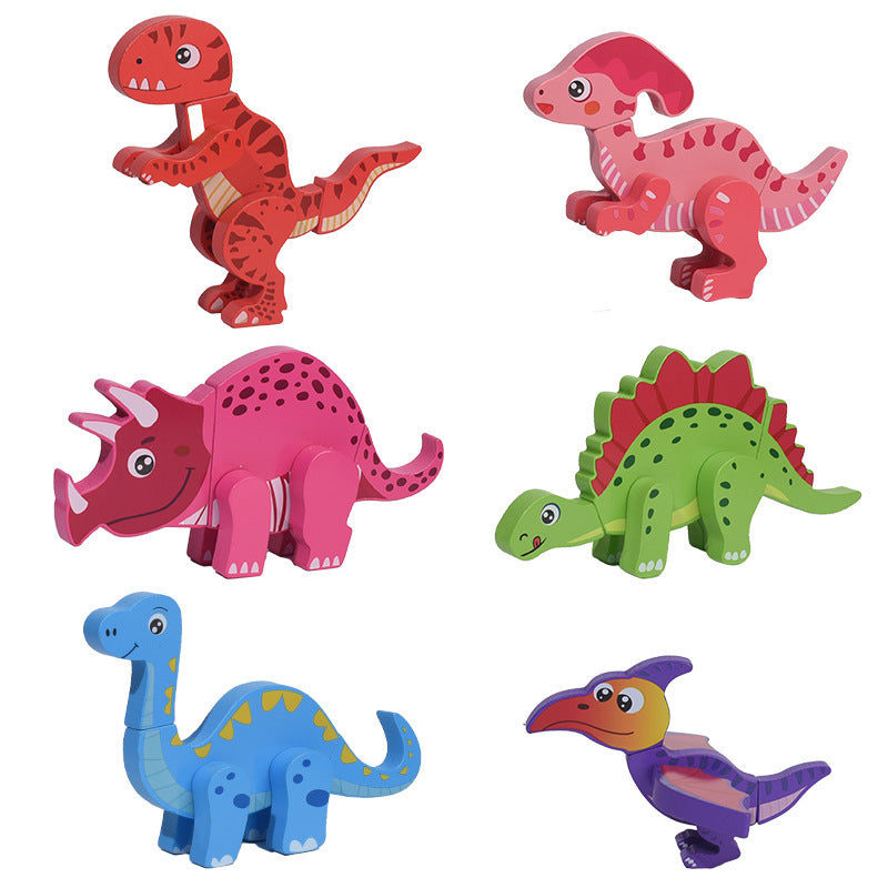 Magnetiske byg-selv dinosaurer i træ