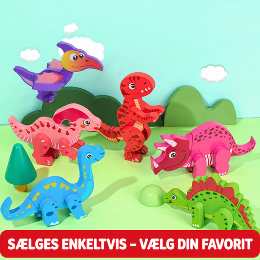 Magnetiske byg-selv dinosaurer i træ