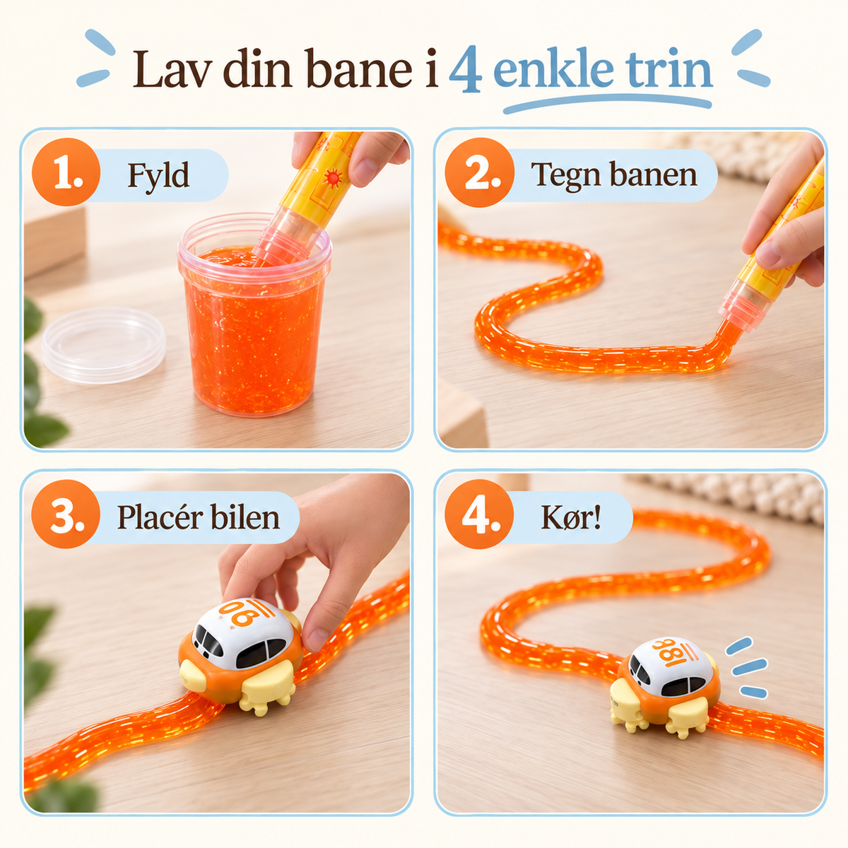 Kør-selv slimebil – lav din egen racerbane (Begrænset tilgængelighed)