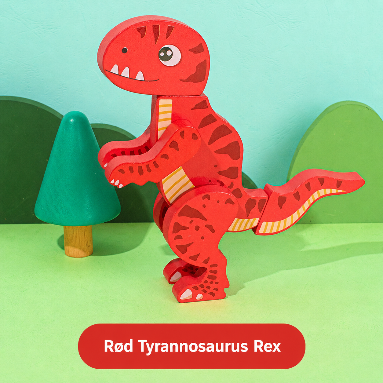 Magnetiske byg-selv dinosaurer i træ