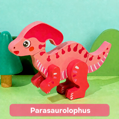 Magnetiske byg-selv dinosaurer i træ