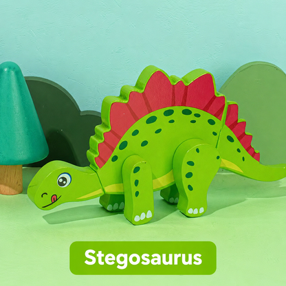 Magnetiske byg-selv dinosaurer i træ