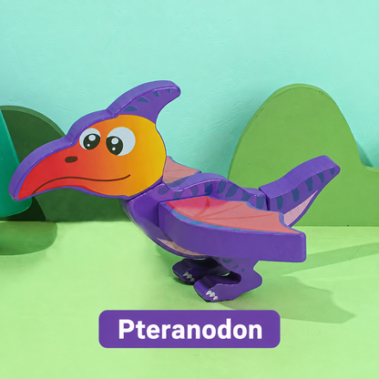 Magnetiske byg-selv dinosaurer i træ