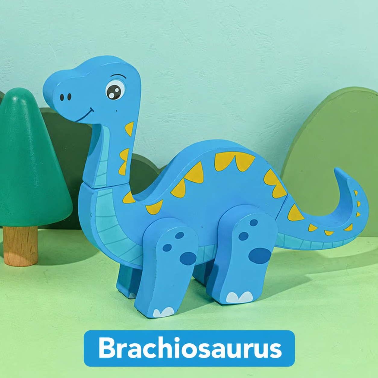 Magnetiske byg-selv dinosaurer i træ