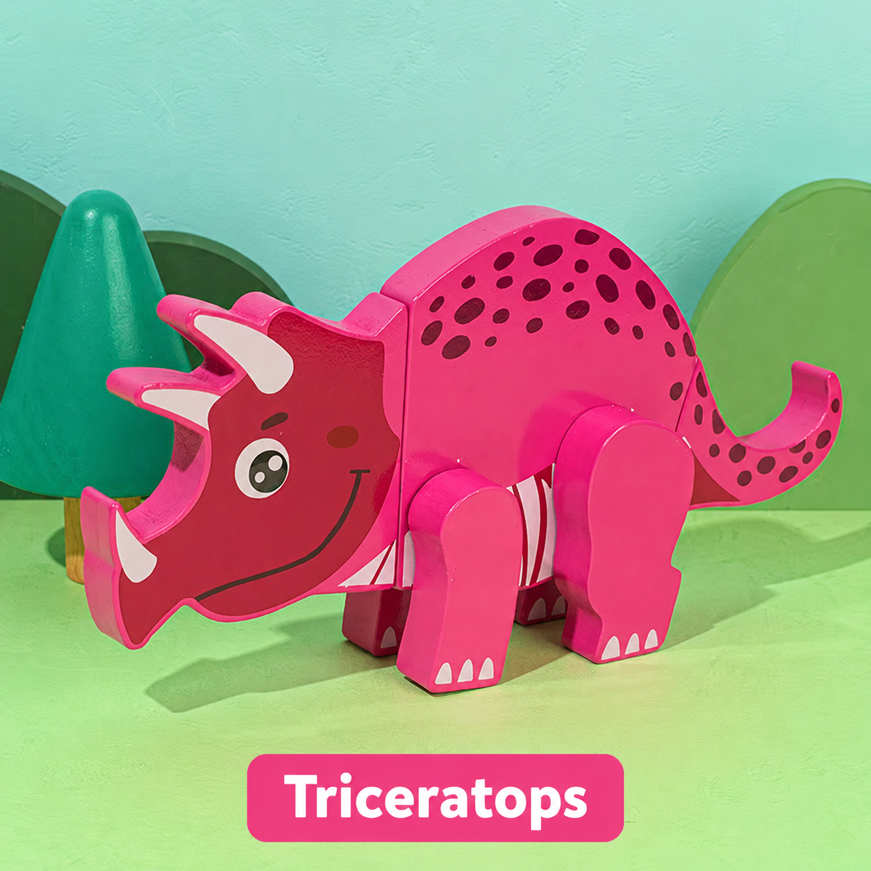 Magnetiske byg-selv dinosaurer i træ